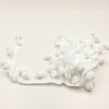 20 หลา Pompom ริบบิ้นลูกไม้ลูกขนตัดสำหรับงานฝีมือ DIY ผ้าม่านบ้านตกแต่งเสื้อผ้าอุปกรณ์เย็บผ้า, 1CM