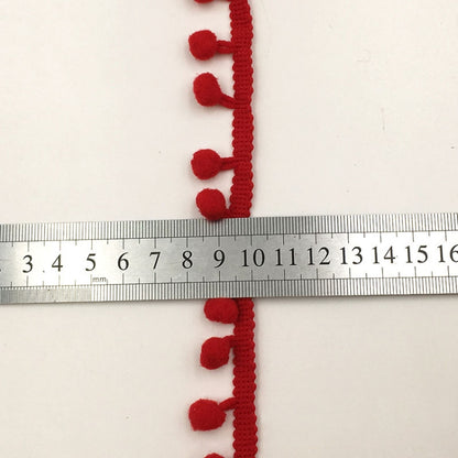 20 หลา Pompom ริบบิ้นลูกไม้ลูกขนตัดสำหรับงานฝีมือ DIY ผ้าม่านบ้านตกแต่งเสื้อผ้าอุปกรณ์เย็บผ้า, 1CM