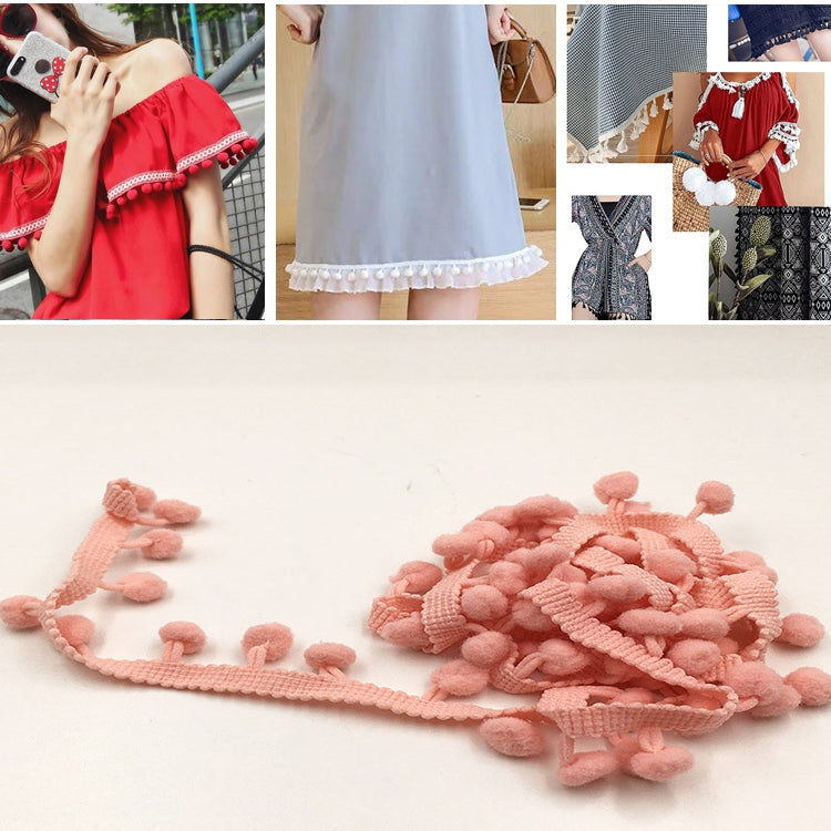 20 หลา Pompom ริบบิ้นลูกไม้ลูกขนตัดสำหรับงานฝีมือ DIY ผ้าม่านบ้านตกแต่งเสื้อผ้าอุปกรณ์เย็บผ้า, 1CM