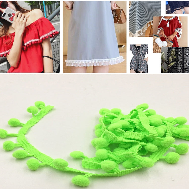 20 หลา Pompom ริบบิ้นลูกไม้ลูกขนตัดสำหรับงานฝีมือ DIY ผ้าม่านบ้านตกแต่งเสื้อผ้าอุปกรณ์เย็บผ้า, 1CM