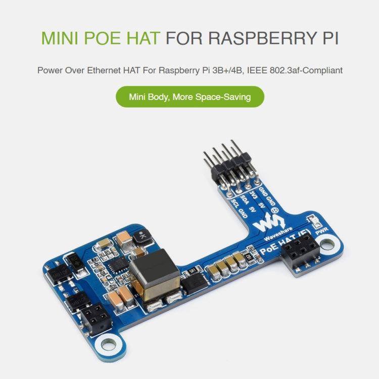 Waveshare Power over Ethernet HAT สำหรับ Raspberry Pi 3B+/4B