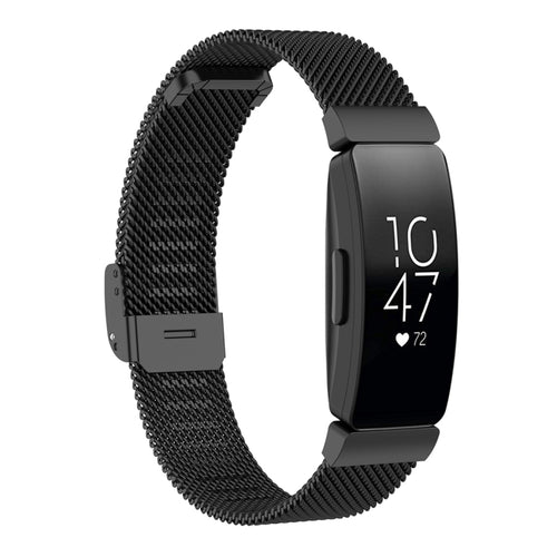 สายนาฬิกาข้อมือตาข่ายโลหะสแตนเลสสำหรับ Fitbit Inspire / Inspire HR / Ace 2, Size: L