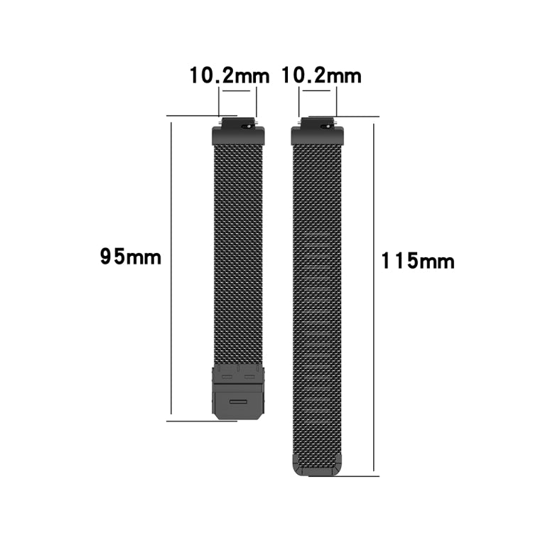 สายนาฬิกาข้อมือตาข่ายโลหะสแตนเลสสำหรับ Fitbit Inspire / Inspire HR / Ace 2, Size: L
