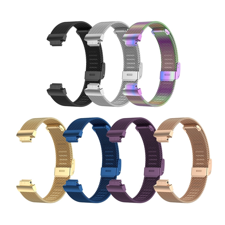 สายนาฬิกาข้อมือตาข่ายโลหะสแตนเลสสำหรับ Fitbit Inspire / Inspire HR / Ace 2, Size: L