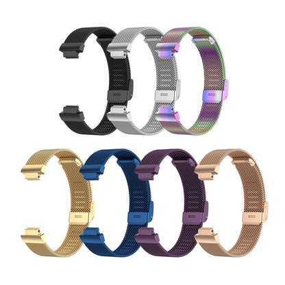 สายนาฬิกาข้อมือตาข่ายโลหะสแตนเลสสำหรับ Fitbit Inspire / Inspire HR / Ace 2, Size: L