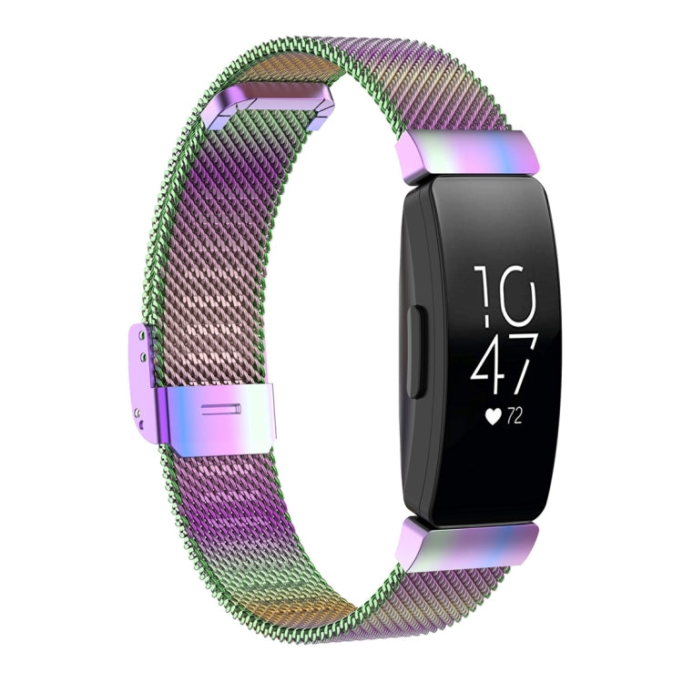 สายนาฬิกาข้อมือตาข่ายโลหะสแตนเลสสำหรับ Fitbit Inspire / Inspire HR / Ace 2, Size: L