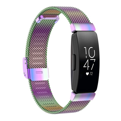 สายนาฬิกาข้อมือตาข่ายโลหะสแตนเลสสำหรับ Fitbit Inspire / Inspire HR / Ace 2, Size: L