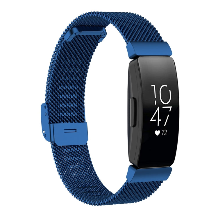 สายนาฬิกาข้อมือตาข่ายโลหะสแตนเลสสำหรับ Fitbit Inspire / Inspire HR / Ace 2, Size: L