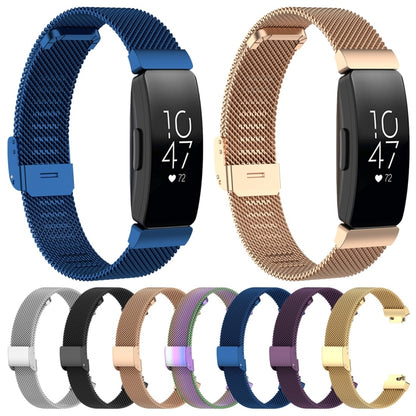 สายนาฬิกาข้อมือตาข่ายโลหะสแตนเลสสำหรับ Fitbit Inspire / Inspire HR / Ace 2, Size: L