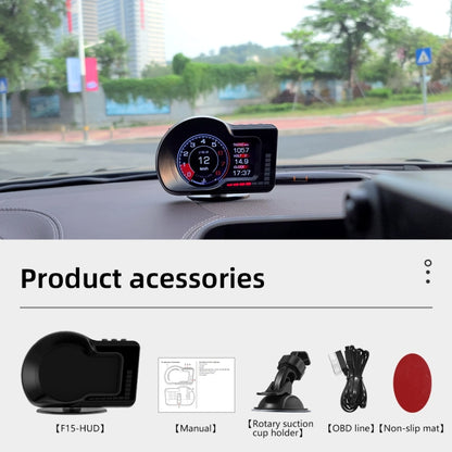 F15 รถความละเอียดสูง LCD เครื่องมือ OBD + GPS HUD Head-up Display, F15