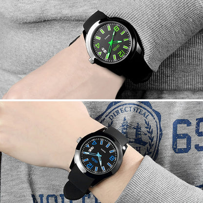 addies MY-1601 Luminous Version สายนาฬิกาซิลิโคนนาฬิกาควอทซ์, รองรับปฏิทิน, S, L