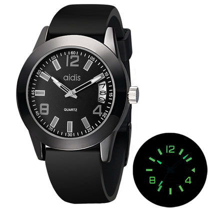 addies MY-1601 Luminous Version สายนาฬิกาซิลิโคนนาฬิกาควอทซ์, รองรับปฏิทิน, S, L