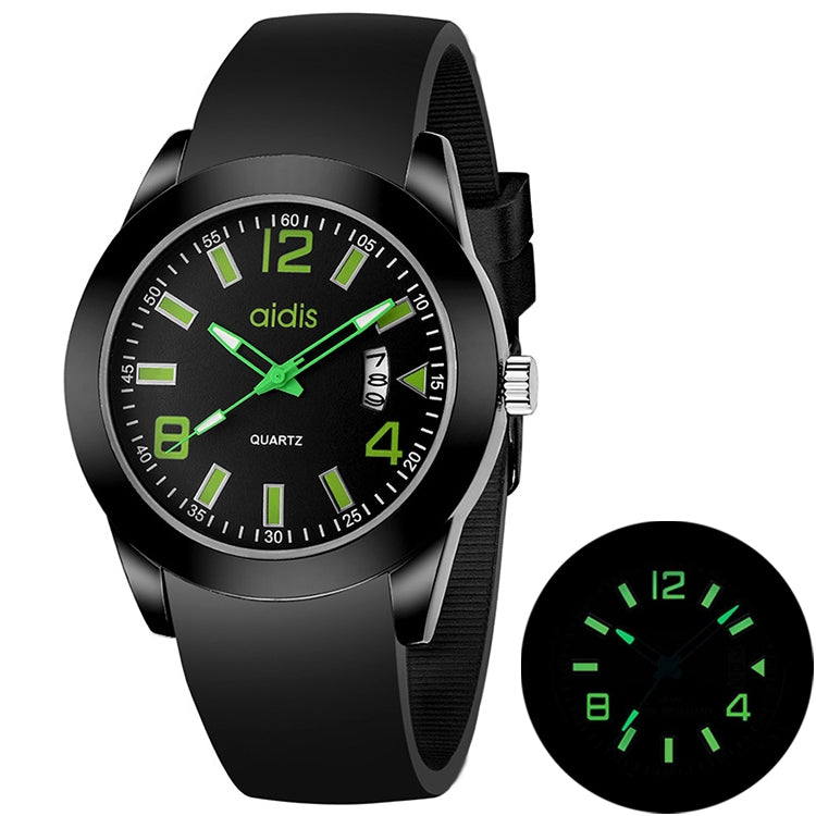 addies MY-1601 Luminous Version สายนาฬิกาซิลิโคนนาฬิกาควอทซ์, รองรับปฏิทิน, S, L