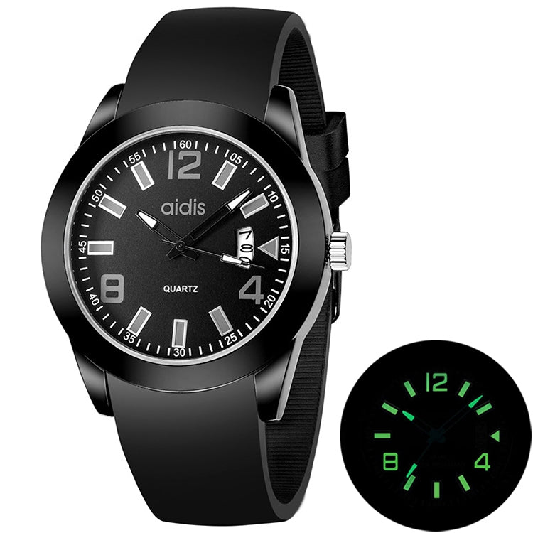 addies MY-1601 Luminous Version สายนาฬิกาซิลิโคนนาฬิกาควอทซ์, รองรับปฏิทิน, S, L