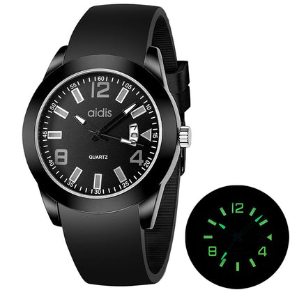addies MY-1601 Luminous Version สายนาฬิกาซิลิโคนนาฬิกาควอทซ์, รองรับปฏิทิน, S, L
