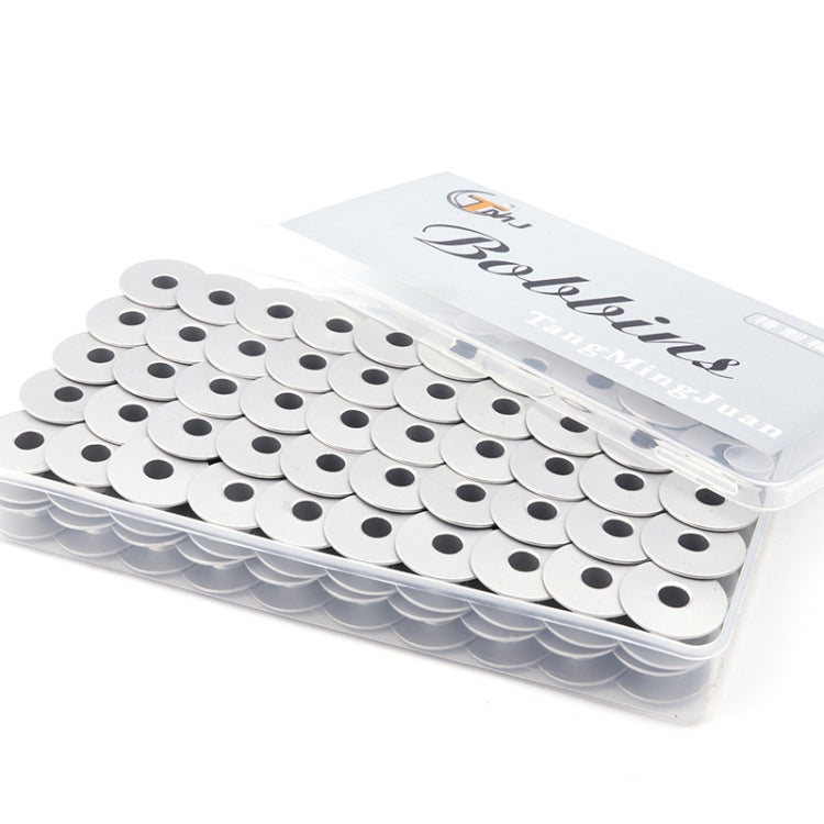 100 PCS จักรเย็บผ้าไฟฟ้า Spools กระสวยแกน Bobbins เก็บอุปกรณ์เสริมเครื่องมือเย็บปักถักร้อย, Aluminum, Color Plastic