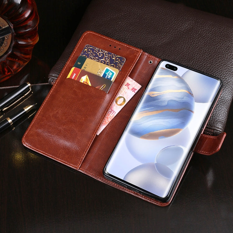 idewei Crazy Horse Texture ซองหนังพลิกแนวนอนพร้อมตัวยึดและช่องเสียบการ์ดและกระเป๋าสตางค์, For Huawei Honor 30 Pro, For Huawei P40 Pro+, For OPPO A12E, For Galaxy A31, For Galaxy M11, For Xiaomi Black Shark 3 Pro