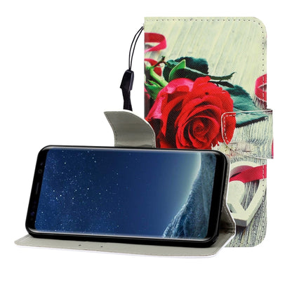 ซองหนังพลิกแนวนอนสีพร้อมตัวยึดและช่องเสียบการ์ดและกระเป๋าสตางค์, For Galaxy S8 Plus, For Galaxy S9, For Galaxy S9 Plus