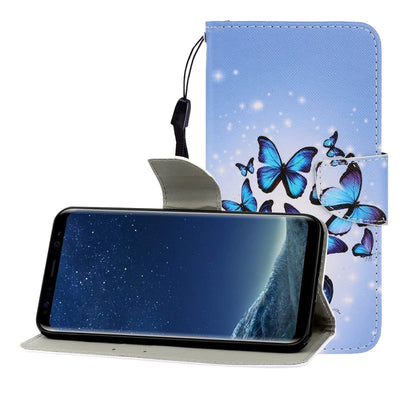 ซองหนังพลิกแนวนอนสีพร้อมตัวยึดและช่องเสียบการ์ดและกระเป๋าสตางค์, For Galaxy S8 Plus, For Galaxy S9, For Galaxy S9 Plus
