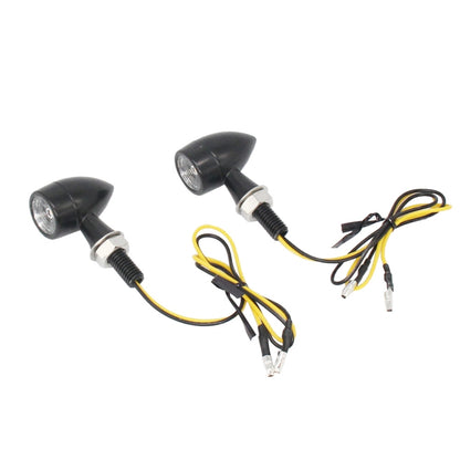 สำหรับคาวาซากิ / ซูซูกิ / ยามาฮ่า / ฮอนด้า T-S002 1 คู่รถจักรยานยนต์ LED มินิไฟเลี้ยวโลหะไฟสัญญาณย้อนยุค, For Kawasaki / Suzuki / Yamaha / Honda