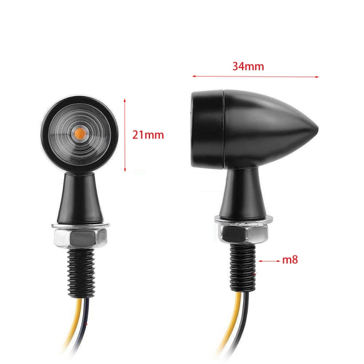 สำหรับคาวาซากิ / ซูซูกิ / ยามาฮ่า / ฮอนด้า T-S002 1 คู่รถจักรยานยนต์ LED มินิไฟเลี้ยวโลหะไฟสัญญาณย้อนยุค, For Kawasaki / Suzuki / Yamaha / Honda