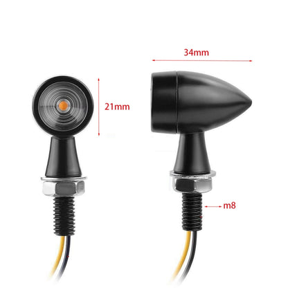 สำหรับคาวาซากิ / ซูซูกิ / ยามาฮ่า / ฮอนด้า T-S002 1 คู่รถจักรยานยนต์ LED มินิไฟเลี้ยวโลหะไฟสัญญาณย้อนยุค, For Kawasaki / Suzuki / Yamaha / Honda