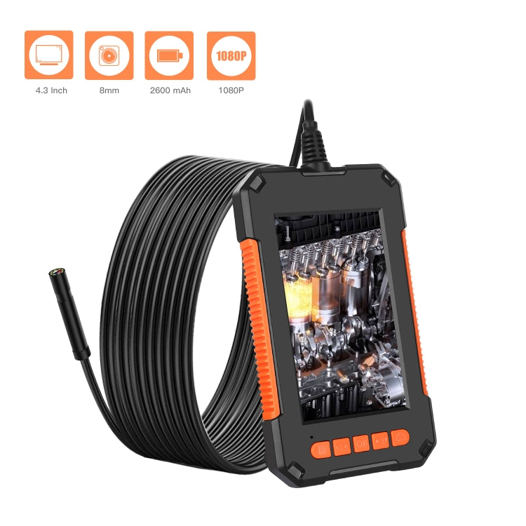 P40 กล้องเอนโดสโคปอุตสาหกรรมหน้าจอแนวตั้งแบบพกพากันน้ำแบบพกพาขนาด 8 มม. HD, 2m, 5m, 10m