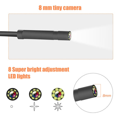 P40 กล้องเอนโดสโคปอุตสาหกรรมหน้าจอแนวตั้งแบบพกพากันน้ำแบบพกพาขนาด 8 มม. HD, 2m, 5m, 10m