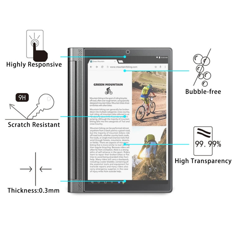 25 ชิ้นสำหรับ Lenovo Yoga Tab3 Pro-X90Y 10.1 9H 0.3 มม. ฟิล์มกระจกนิรภัยป้องกันการระเบิด, For Lenovo Yoga Tab3 Pro-X90Y 10.1