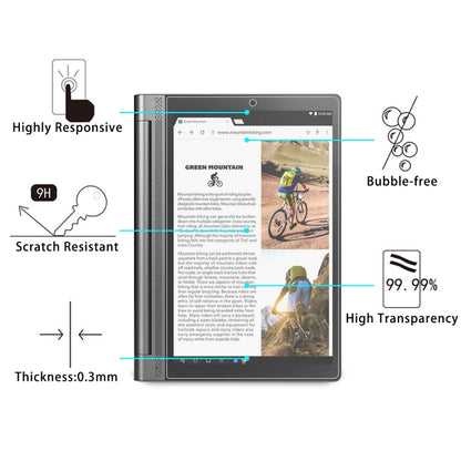 25 ชิ้นสำหรับ Lenovo Yoga Tab3 Pro-X90Y 10.1 9H 0.3 มม. ฟิล์มกระจกนิรภัยป้องกันการระเบิด, For Lenovo Yoga Tab3 Pro-X90Y 10.1