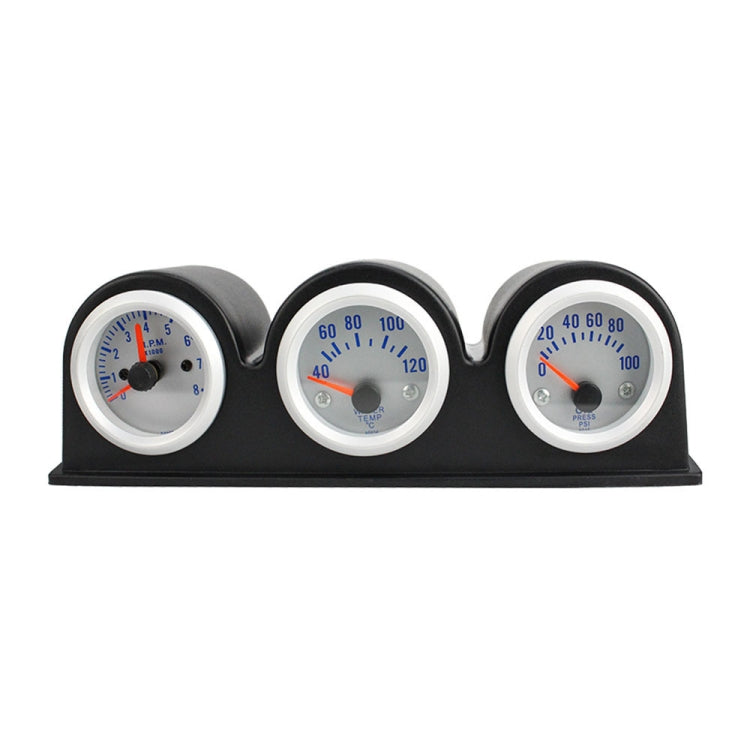 52mm 3 in 1 12V รถรวมเครื่องวัดวามเร็ว + เครื่องวัดอุณหภูมิน้ำ + เครื่องวัดความดันน้ำมันพร้อมวงเล็บ, Tachometer + Water Temp Gauge + Oil Press Gauge