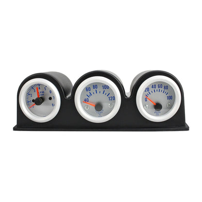 52mm 3 in 1 12V รถรวมเครื่องวัดวามเร็ว + เครื่องวัดอุณหภูมิน้ำ + เครื่องวัดความดันน้ำมันพร้อมวงเล็บ, Tachometer + Water Temp Gauge + Oil Press Gauge