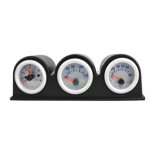 52mm 3 in 1 12V รถรวมเครื่องวัดวามเร็ว + เครื่องวัดอุณหภูมิน้ำ + เครื่องวัดความดันน้ำมันพร้อมวงเล็บ, Tachometer + Water Temp Gauge + Oil Press Gauge