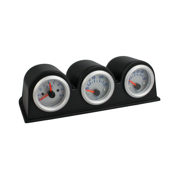 52mm 3 in 1 12V รถรวมเครื่องวัดวามเร็ว + เครื่องวัดอุณหภูมิน้ำ + เครื่องวัดความดันน้ำมันพร้อมวงเล็บ, Tachometer + Water Temp Gauge + Oil Press Gauge