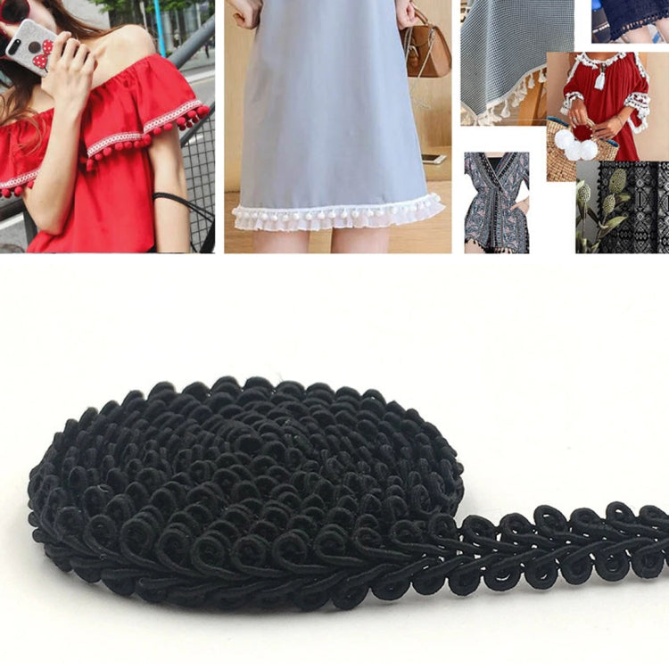 WG000108 เข็มขัดลูกไม้ลายตะขาบโพลีเอสเตอร์ไหมอุปกรณ์เสื้อผ้า DIY ขนาด: 5000 x 0.8 ซม