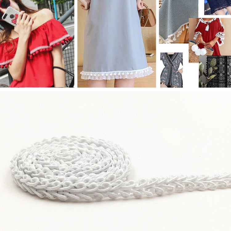 WG000108 เข็มขัดลูกไม้ลายตะขาบโพลีเอสเตอร์ไหมอุปกรณ์เสื้อผ้า DIY ขนาด: 5000 x 0.8 ซม