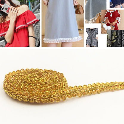 WG000108 เข็มขัดลูกไม้ลายตะขาบโพลีเอสเตอร์ไหมอุปกรณ์เสื้อผ้า DIY ขนาด: 5000 x 0.8 ซม