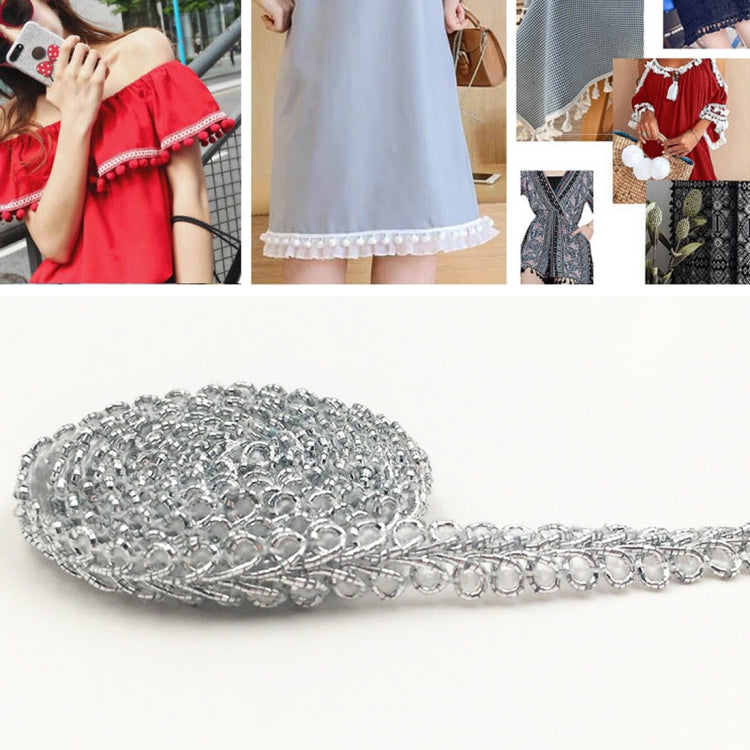 WG000108 เข็มขัดลูกไม้ลายตะขาบโพลีเอสเตอร์ไหมอุปกรณ์เสื้อผ้า DIY ขนาด: 5000 x 0.8 ซม