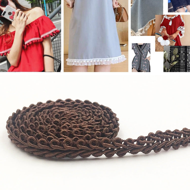 WG000108 เข็มขัดลูกไม้ลายตะขาบโพลีเอสเตอร์ไหมอุปกรณ์เสื้อผ้า DIY ขนาด: 5000 x 0.8 ซม