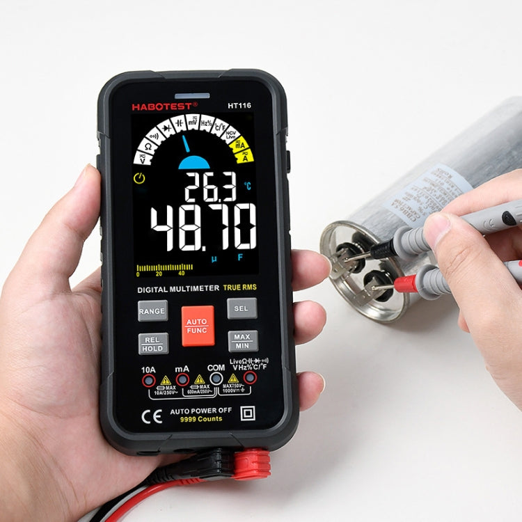 HABOTEST HT116 มัลติมิเตอร์แบบดิจิตอลอัตโนมัติอัจฉริยะหน้าจอขนาดใหญ่, HT116