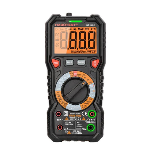 HABOTEST HT118D มัลติมิเตอร์แบบดิจิตอลความแม่นยำสูงแบบพกพา, HT118D