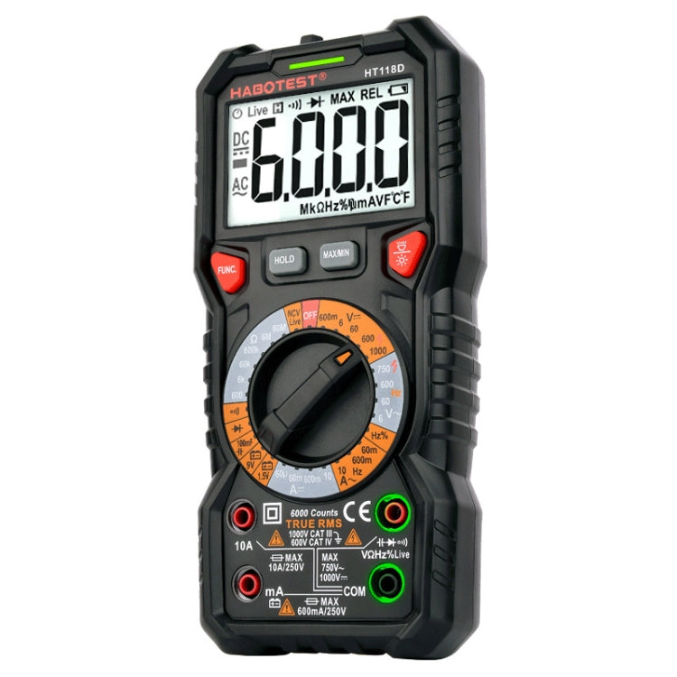 HABOTEST HT118D มัลติมิเตอร์แบบดิจิตอลความแม่นยำสูงแบบพกพา, HT118D