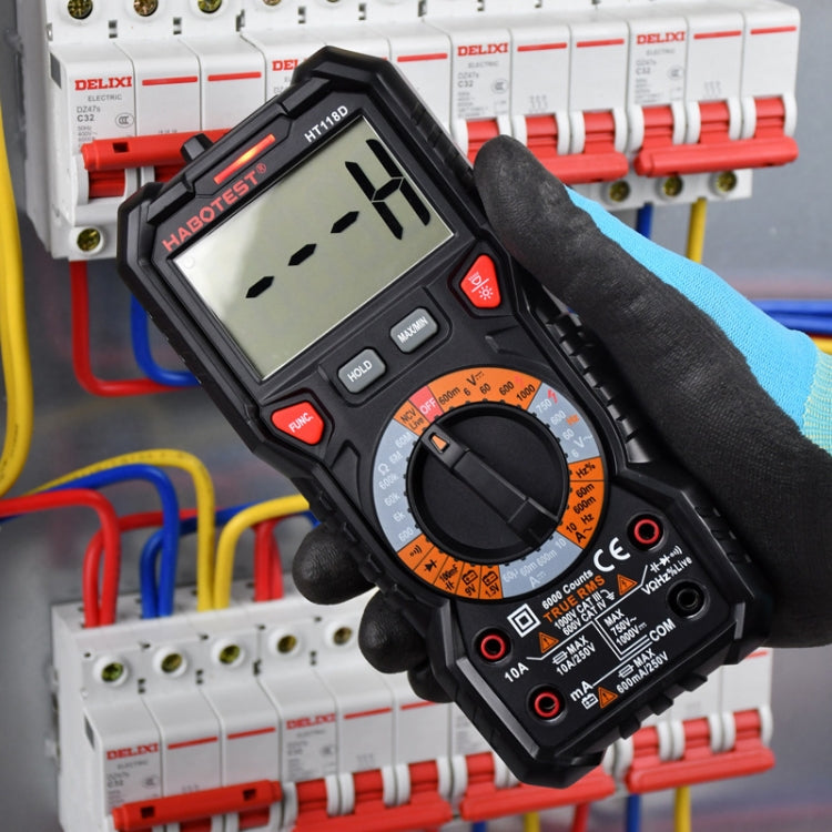 HABOTEST HT118D มัลติมิเตอร์แบบดิจิตอลความแม่นยำสูงแบบพกพา, HT118D