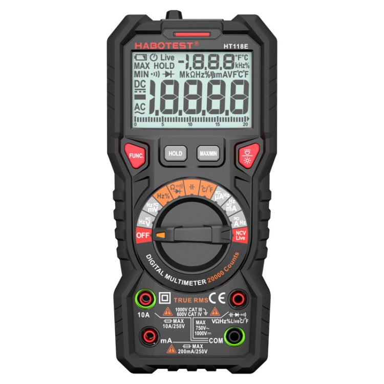 HABOTEST HT118E มัลติมิเตอร์แบบดิจิตอลป้องกันอัคคีภัยแบบมือถือความแม่นยำสูง, HT118E