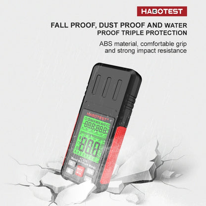 HABOTEST HT633 เครื่องตรวจจับความชื้นไม้จอแสดงผลดิจิตอลมัลติฟังก์ชั่นแบบพกพา, HT633