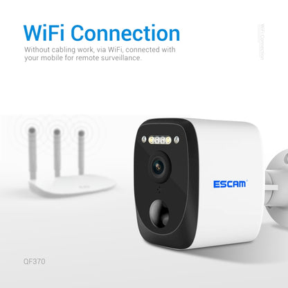 ESCAM QF370 3MP Cloud Storage PT WIFI แผงพลังงานแสงอาทิตย์ IP กล้อง PIR รองรับ Night Vision & Two Way Audio, QF370