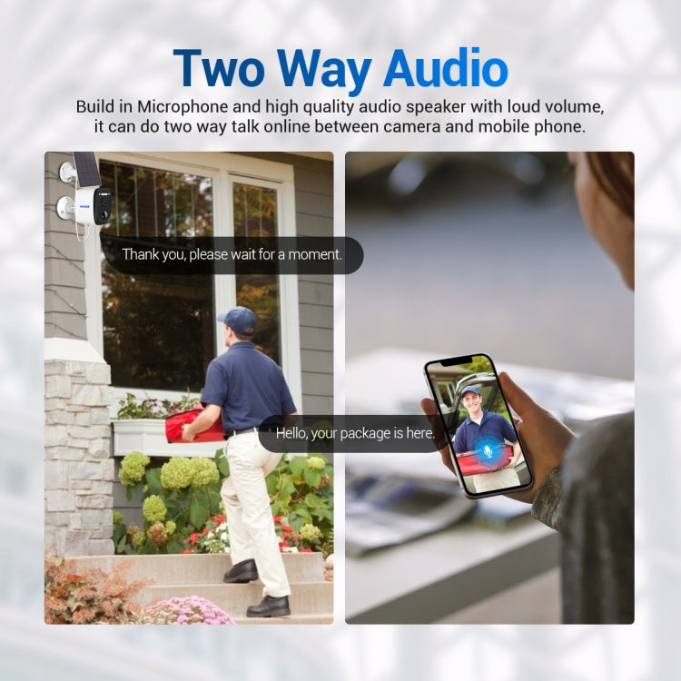 ESCAM QF370 3MP Cloud Storage PT WIFI แผงพลังงานแสงอาทิตย์ IP กล้อง PIR รองรับ Night Vision & Two Way Audio, QF370