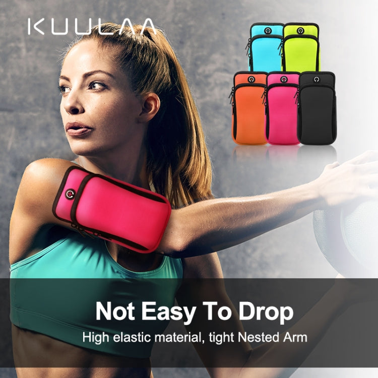 กระเป๋าคล้องแขนกีฬามัลติฟังก์ชั่นซิปคู่พร้อมรูหูฟัง, For Smart Phones Below 6.0 inch