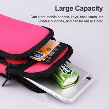 กระเป๋าคล้องแขนกีฬามัลติฟังก์ชั่นซิปคู่พร้อมรูหูฟัง, For Smart Phones Below 6.0 inch