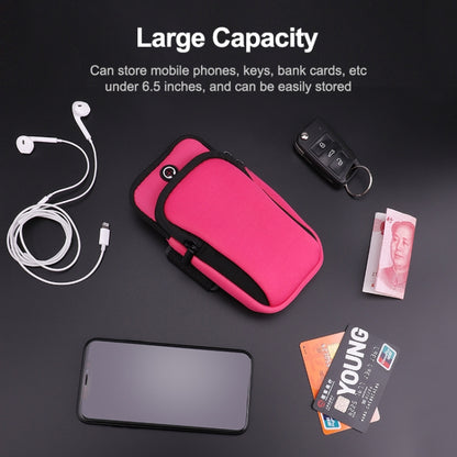 กระเป๋าคล้องแขนกีฬามัลติฟังก์ชั่นซิปคู่พร้อมรูหูฟัง, For Smart Phones Below 6.0 inch